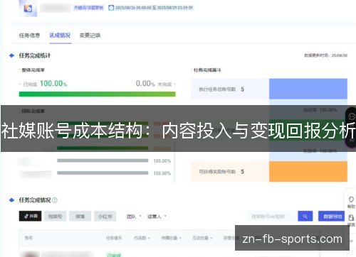 社媒账号成本结构：内容投入与变现回报分析